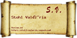 Stohl Valéria névjegykártya